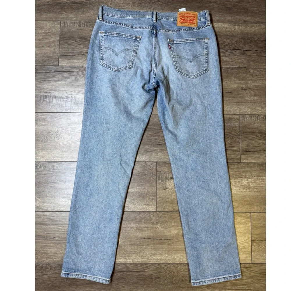 Levis 511 Slim Fit Jeans Mens 34x32 Light Wash Blue Denim 04511-5236
